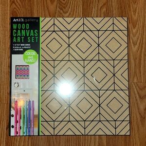 Art 101 DIY Wood Canvas Tile Geometric Print Color Paint Yourself